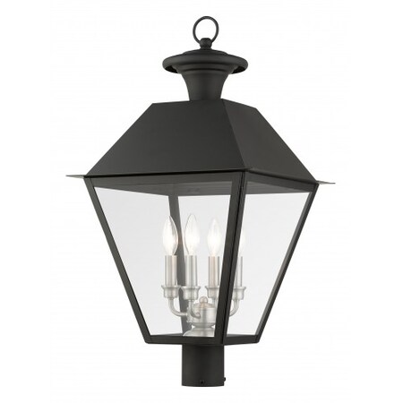 Black Outdoor Post Top Lantern, 4 Light MPN:27223-04