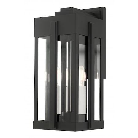 Black Outdoor Wall Lantern, 3 Light MPN:27714-04
