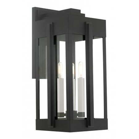 Black Outdoor Wall Lantern, 3 Light MPN:27715-04