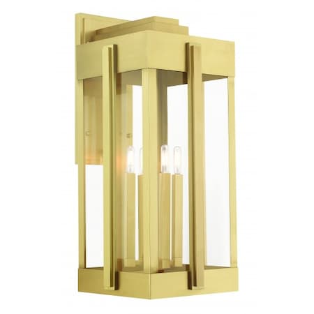 Natural Brass Outdoor Wall Lantern, 4 Lig MPN:27716-08