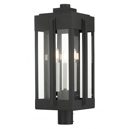 Black Outdoor Post Top Lantern, 3 Light MPN:27717-04