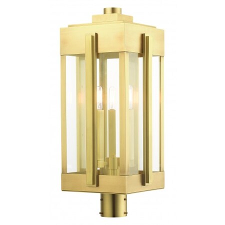 Natural Brass Outdoor Post Top Lantern, 3 MPN:27717-08