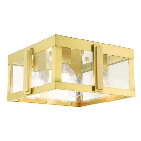Natural Brass Outdoor Flush Mount, 4 Ligh MPN:27723-08
