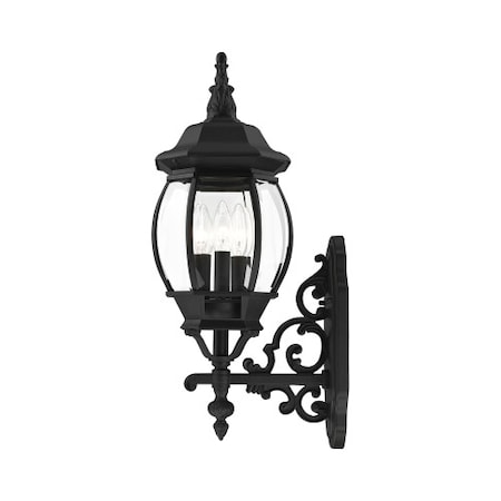 Textured BlackOutdoorWall Lantern, 3 Ligh MPN:7524-14