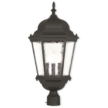 Hamilton 3 Light Textured Black Outdoor Post Top Lantern MPN:75474-14