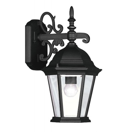 Textured Black OutdoorWall Lantern, 1 Lig MPN:7555-14