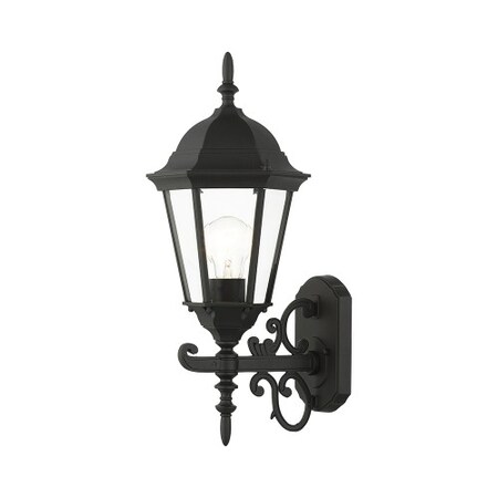 Textured Black OutdoorWall Lantern, 1 Lig MPN:7556-14