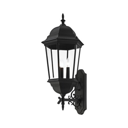 Textured Black OutdoorWall Lantern, 3 Lig MPN:7566-14