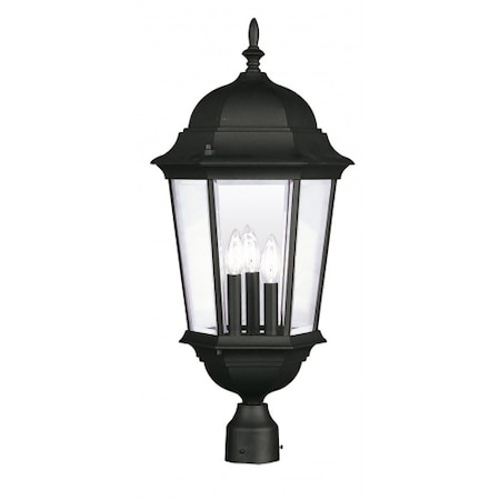Textured Black Outdoor Post Top Lantern, MPN:7568-14