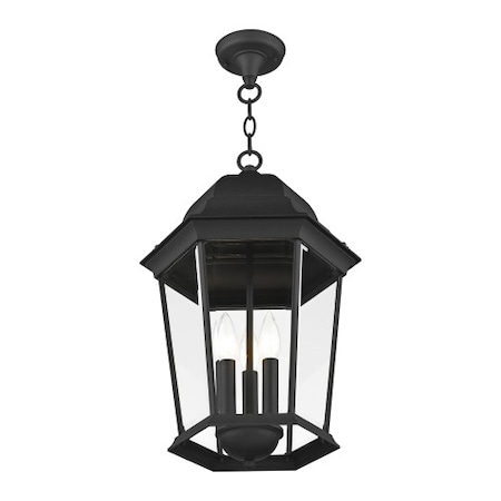 Textured Black Outdoor Pendant Lantern, 3 MPN:7569-14