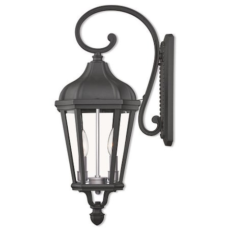 Morgan 2 Light Textured Black Outdoor Wall Lantern MPN:76186-14