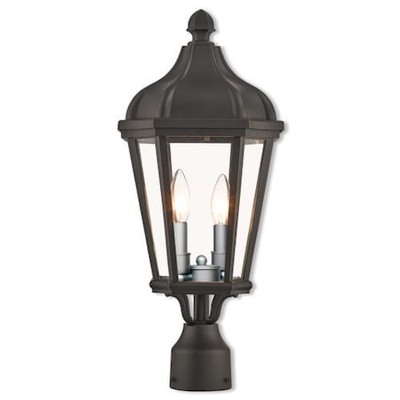 Morgan 2 Light Textured Black Outdoor Post Top Lantern MPN:76188-14