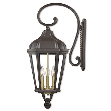 Morgan 3 Light Bronze Outdoor Wall Lante MPN:76192-07