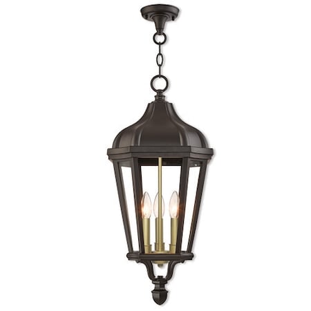 Morgan 3 Light Bronze Outdoor Pendant Lantern MPN:76193-07