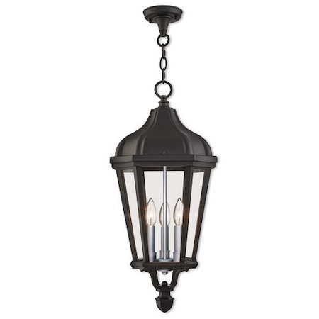 Morgan 3 Light Textured Black Outdoor Pendant Lantern MPN:76193-14