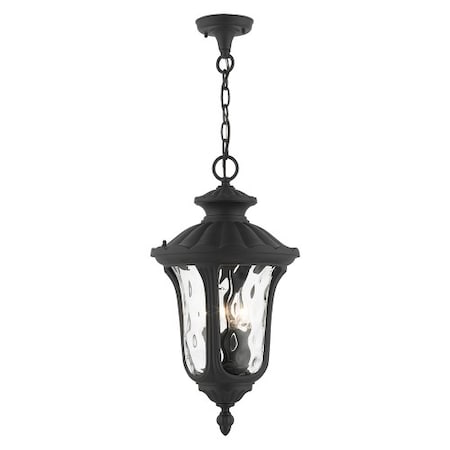 Textured Black Outdoor Pendant Lantern, 3 MPN:7858-14