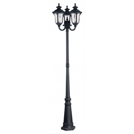 Textured Black Outdoor Post Light, 3 Ligh MPN:7866-14