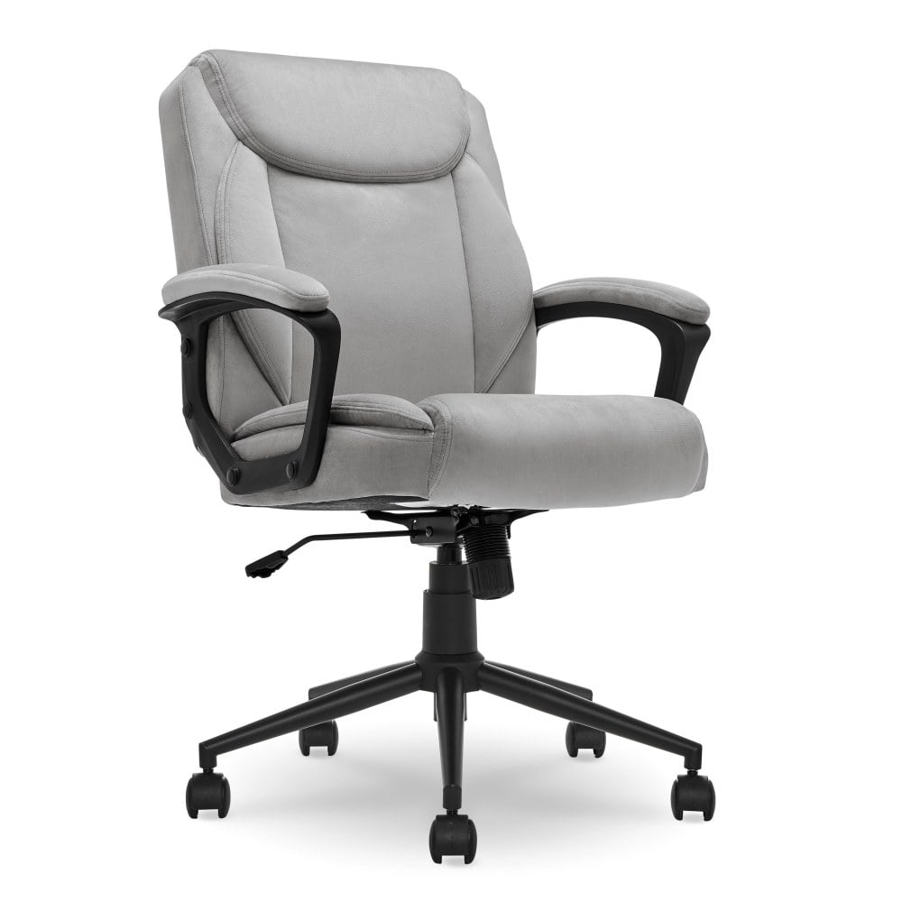 Click365 Transform 1.0 Ergonomic Faux Leather Mid-Back Manager Office Chair, Gray/Black MPN:CCHR10001C