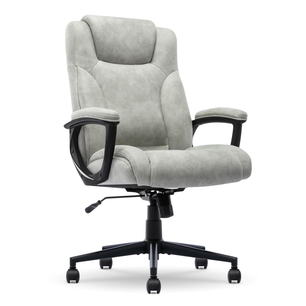 Serta Comfort Eco Ergonomic Velvet Mid-Back Office Chair, Light Gray MPN:CCHR10006A