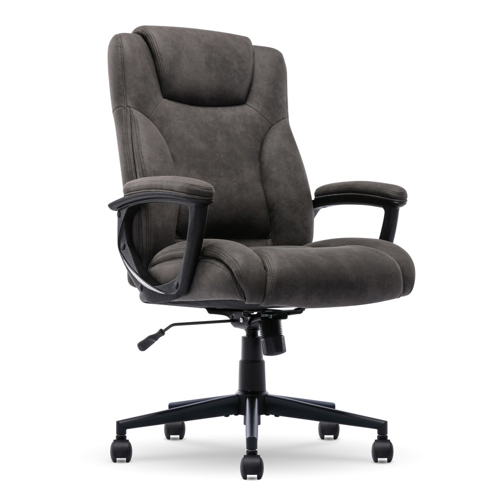 Serta Comfort Eco Ergonomic Velvet Mid-Back Executive Office Chair, Brown/Black MPN:CCHR10006D