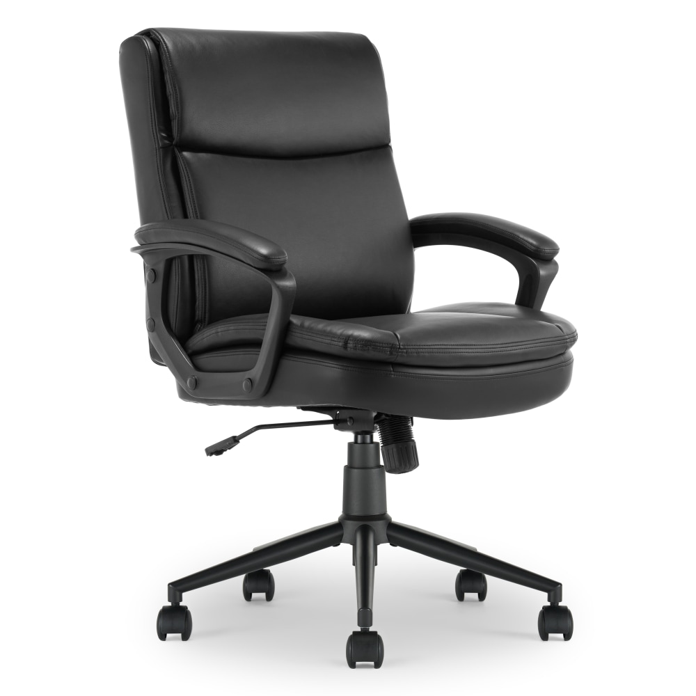 Click365 Transform 2.0 Ergonomic Bonded Leather Mid-Back Office Chair, Black MPN:CCHR10007B