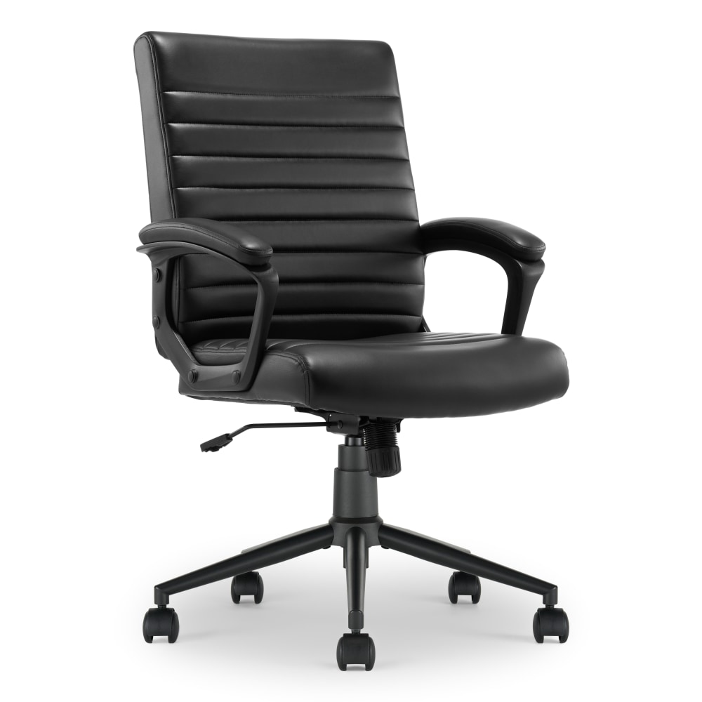 Click365 Transform 3.0 Ergonomic Vegan Leather Mid-Back Managers Chair, Black MPN:CCHR10008B