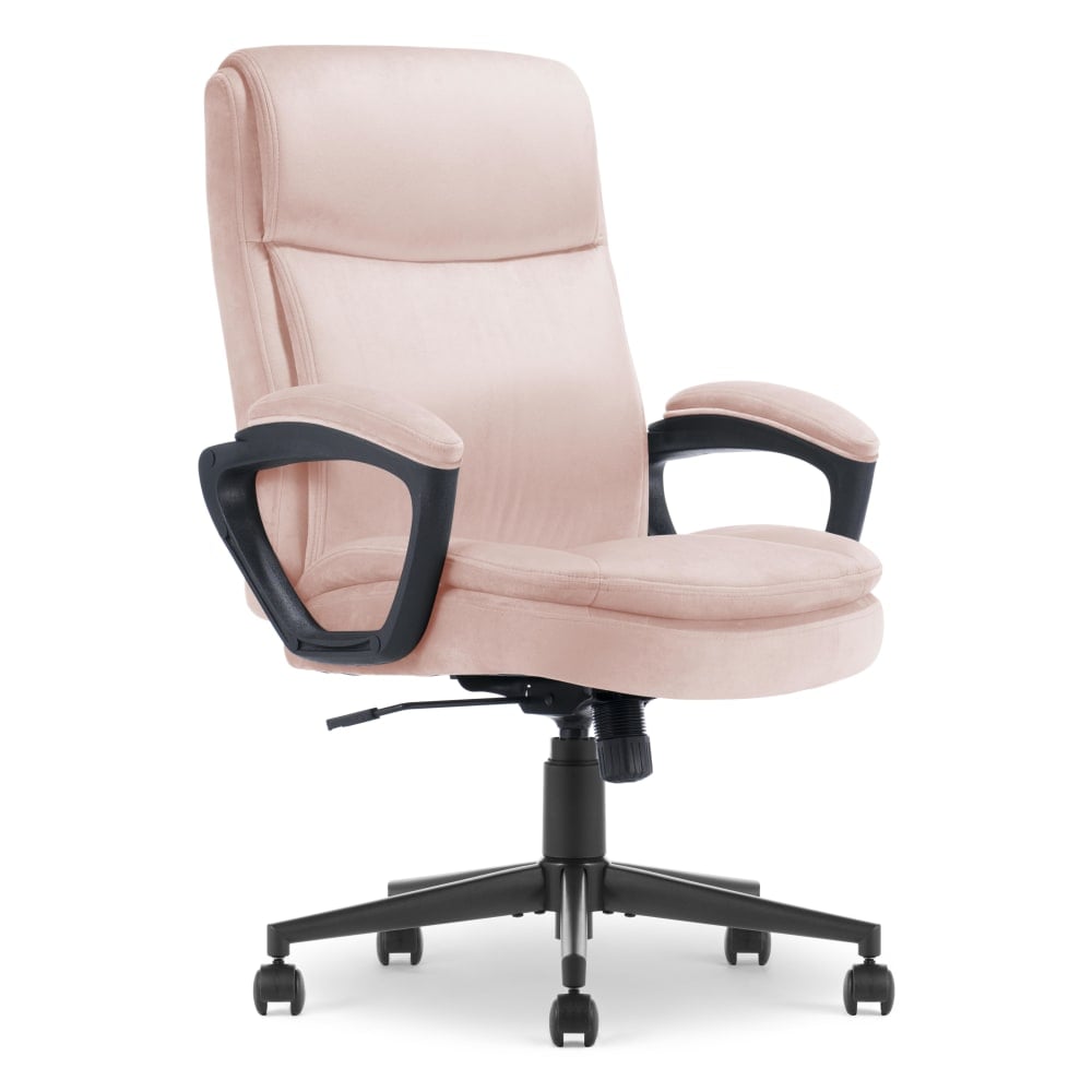 Serta Comfort Ergo Ergonomic Velvet High-Back Executive Office Chair, Pink/Black MPN:CCHR10016D