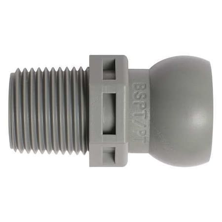 BSPT Connector, Gray, 3/8