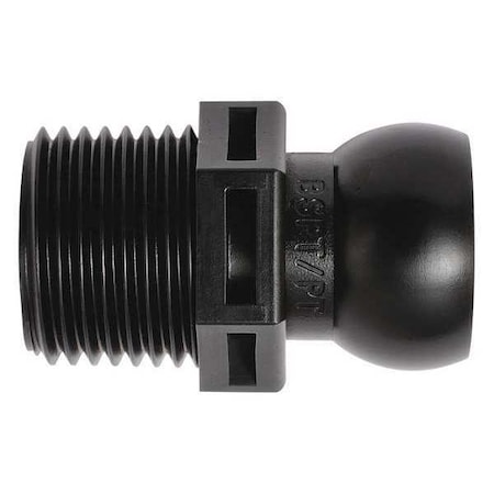 BSPT Connector, Black, 1/2