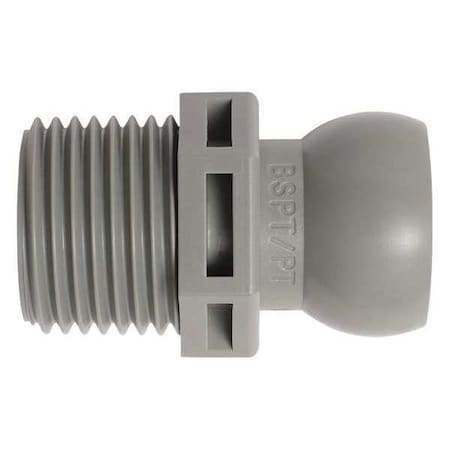 BSPT Connector, Gray, 1/2