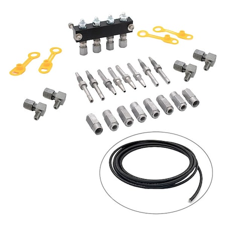 Four Point Manifold Kit, Aluminum/Steel MPN:LNL81204-1/4