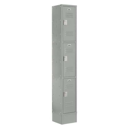 Wardrobe Locker, 12 in W, 18 in D, 82 in H, (1) Wide, (3) Tier, Gray MPN:LUPE-1W3T-LV1S-02-31-A