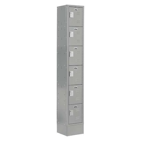 Box Locker, 12 in W, 18 in D, 82 in H, (1) Wide, (6) Tier, Gray MPN:LUPE-1W6T-LV1S-02-31-A