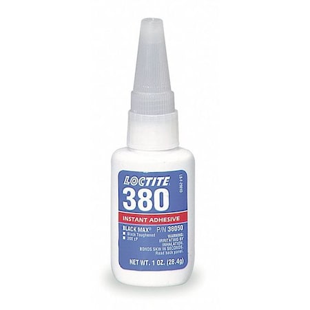 Instant Adhesive, 380, 1 fl oz, Bottle, Black MPN:135423