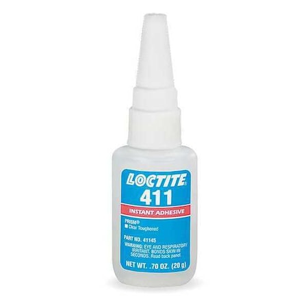 Instant Adhesive, 411 Series, Clear, 0.7 oz, Bottle MPN:135446