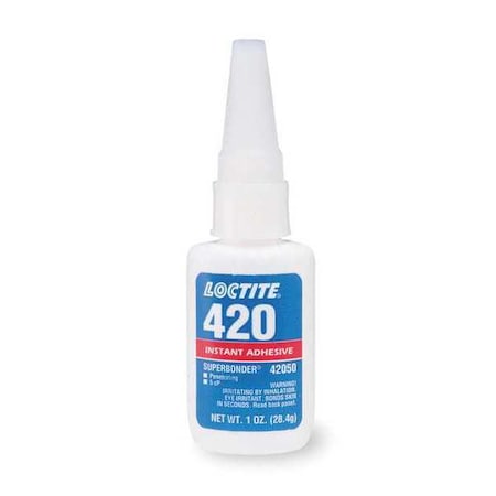 Instant Adhesive, 420 Series, Clear, 1 oz, Bottle MPN:135455
