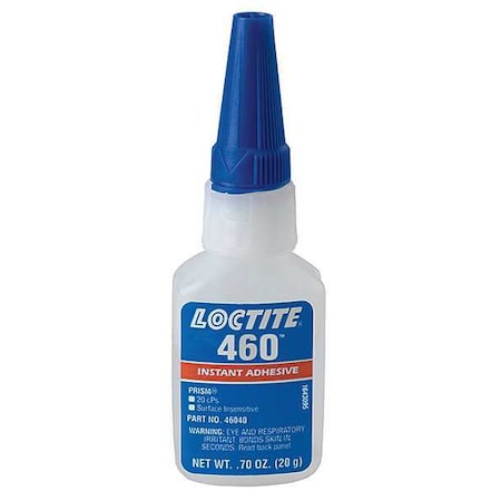 Instant Adhesive, 460 Series, Clear, 0.7 oz, Bottle MPN:135463