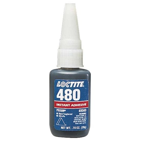Instant Adhesive, 480 Series, Black, 0.7 oz, Bottle MPN:135466
