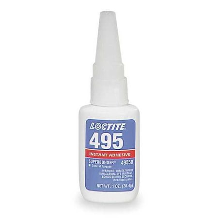 Instant Adhesive, 1 fl oz, Bottle, Clear, Superbonder 495 MPN:135467