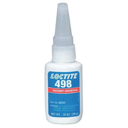 Instant Adhesive, 498 Series, Clear, 1 oz, Bottle MPN:135469