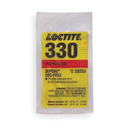 Adhesive, 330 Series, Clear, 0.75 oz, Tube, No Mix Mix Ratio, 5 min Functional Cure MPN:1691394