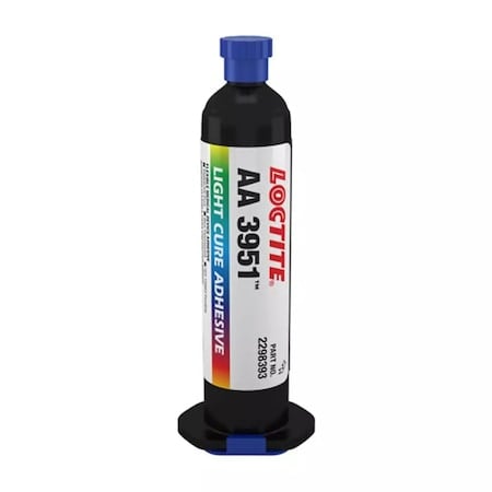 UV Curable Adhesive, AA 3951 Series, Translucent, 0.85 oz., Syringe, Not Applicable Mix Ratio MPN:2298393
