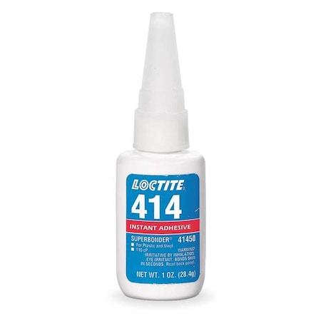 Instant Adhesive, 414 Series, Clear, 1 oz, Bottle MPN:233801