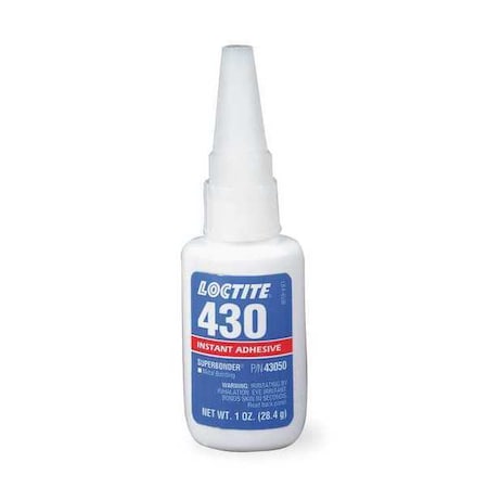 Instant Adhesive, 430 Series, Clear, 1 oz, Bottle MPN:233978