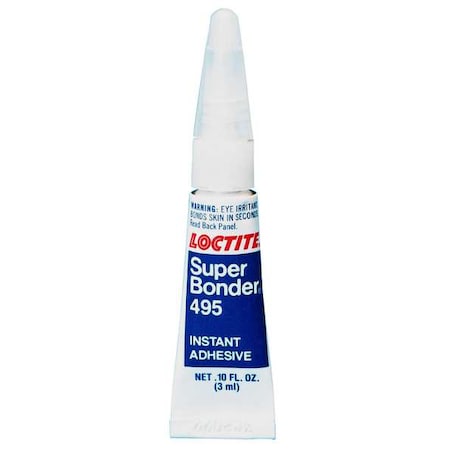 Instant Adhesive, 495 Series, Clear, 0.1 oz, Tube MPN:234072
