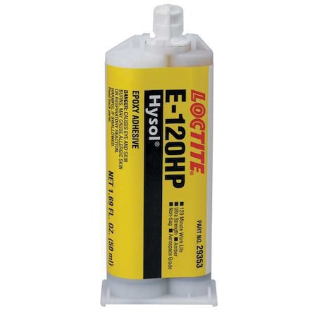 Epoxy Adhesive, E120-HP Series, Amber, Dual-Cartridge, 2:01 Mix Ratio, 3 hr Functional Cure MPN:237128
