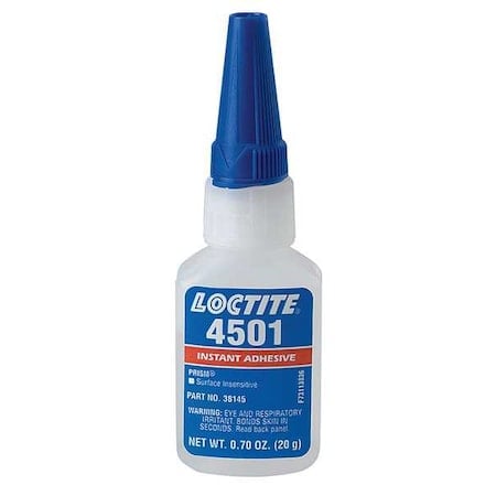 Instant Adhesive, 4501 Series, Clear, 0.7 oz, Bottle MPN:528576