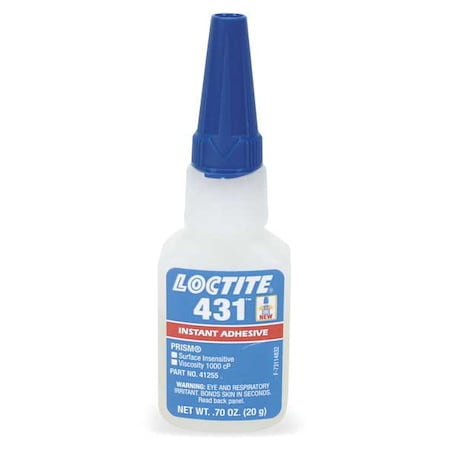 Instant Adhesive, 431 Series, Clear, 0.7 oz, Bottle MPN:868371