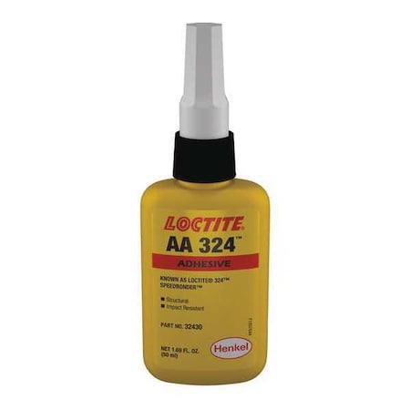 Instant Adhesive, 324 Series, Clear, 0.17 oz, Tube, No Mix Mix Ratio, 5 min Functional Cure MPN:88478