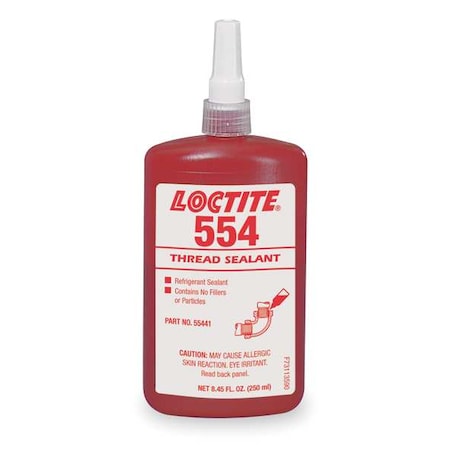 Pipe Thread Sealant 8.5 fl oz, Bottle, 554, Red, Liquid MPN:135489